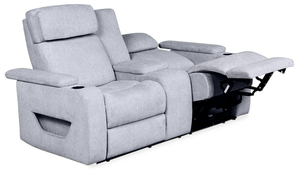 Anders Pewter Power Reclining Console Loveseat - MJM Furniture