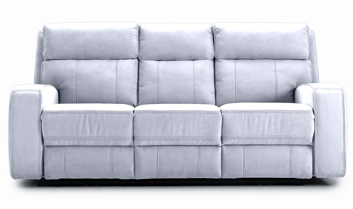 Ryler Silver Power Reclining Sofa w/Power Headrest - MJM Furniture