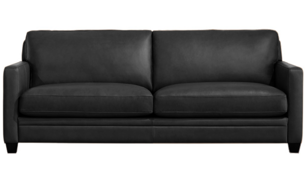 Como Black Top Grain Leather Sofa &amp; Chair Set - MJM Furniture