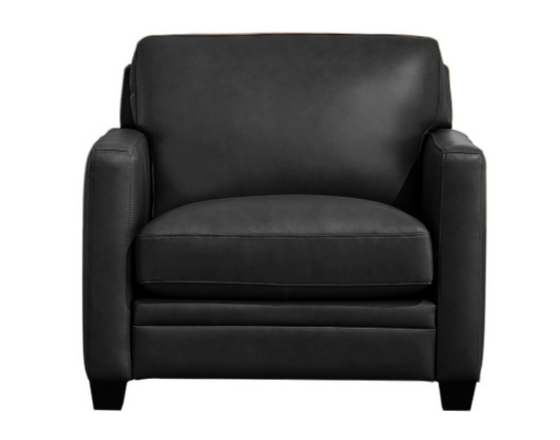 Como Black Top Grain Leather Sofa &amp; Chair Set - MJM Furniture