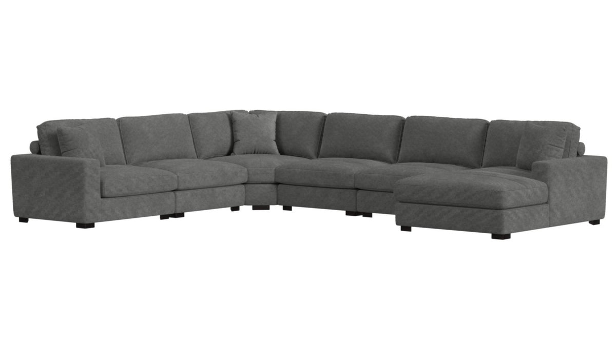 Lounge Charcoal Modular 6 Piece Sectional - MJM Furniture