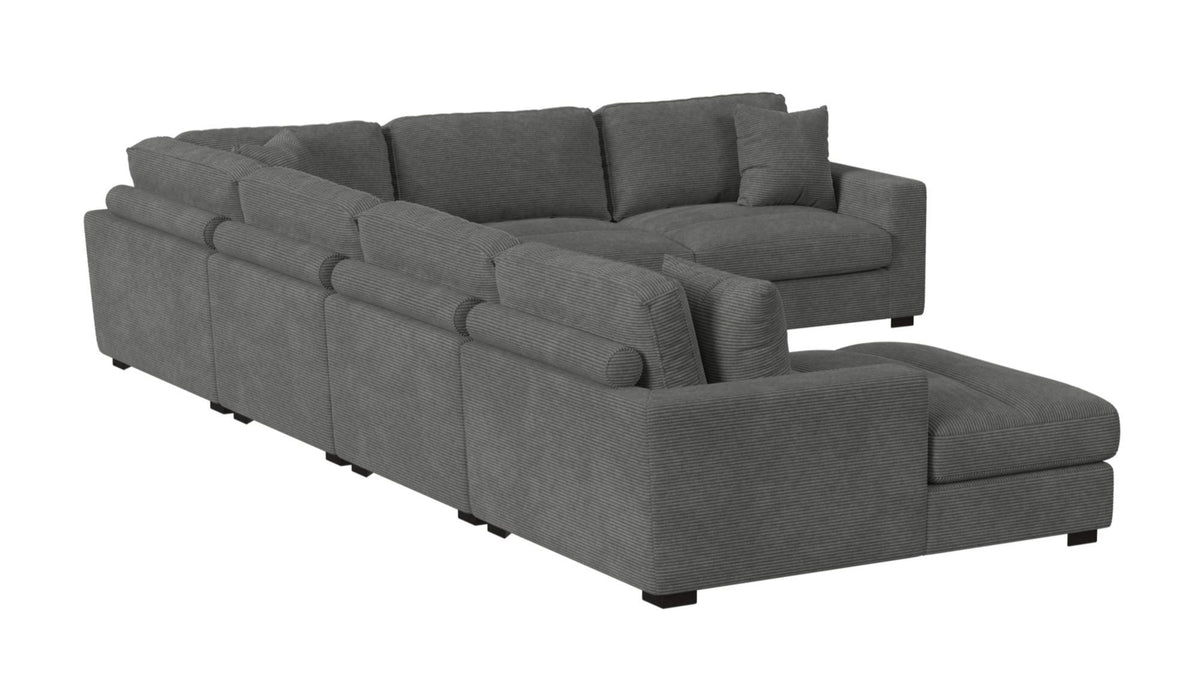 Lounge Charcoal Modular 6 Piece Sectional - MJM Furniture