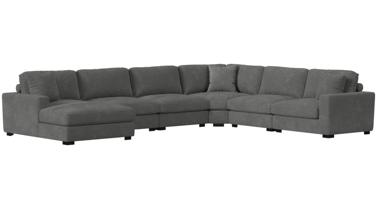 Lounge Charcoal Modular 6 Piece Sectional - MJM Furniture