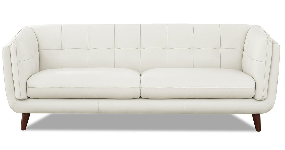 Seymour White Leather Sofa &amp; Chair Set - MJM Furniture