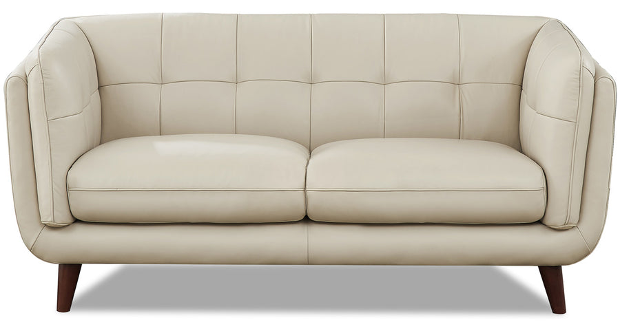 Seymour Vanilla Top Grain Leather Loveseat - MJM Furniture