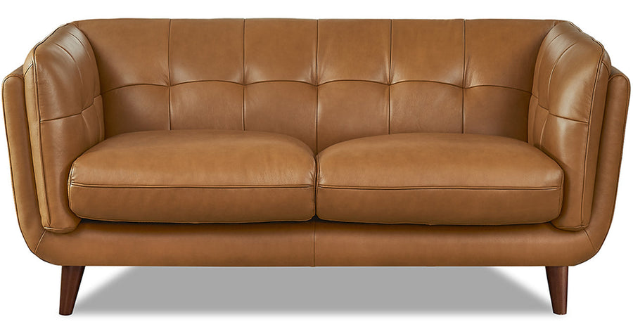 Seymour Cognac Top Grain Leather Loveseat - MJM Furniture