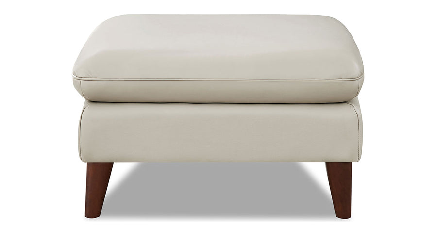 Seymour Vanilla Top Grain Leather Ottoman - MJM Furniture