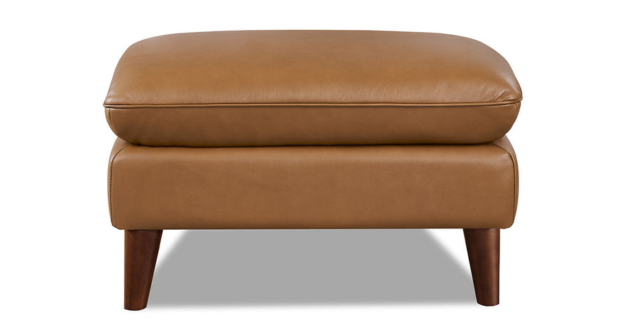 Seymour Cognac Top Grain Leather Ottoman - MJM Furniture