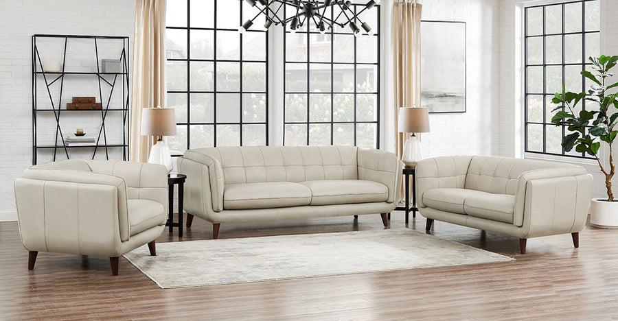 Seymour Vanilla Top Grain Leather Sofa - MJM Furniture