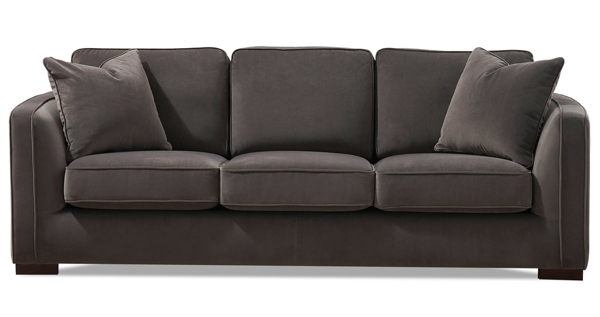 Rupert Gray Velvet 2 Sofas &amp; 1 Chair Set - MJM Furniture