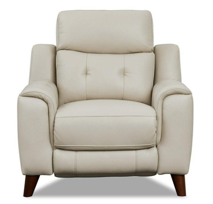 Paramount Vanilla Leather Power Reclining Chair - MJM Furniture