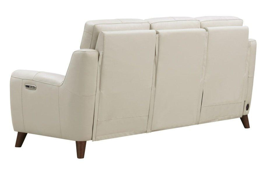 Paramount Vanilla Leather Power Reclining Loveseat - MJM Furniture