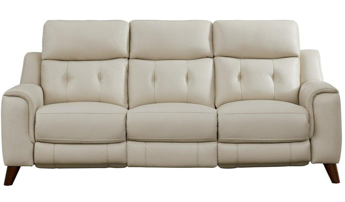 Paramount Vanilla Leather Power Reclining Sofa - MJM Furniture