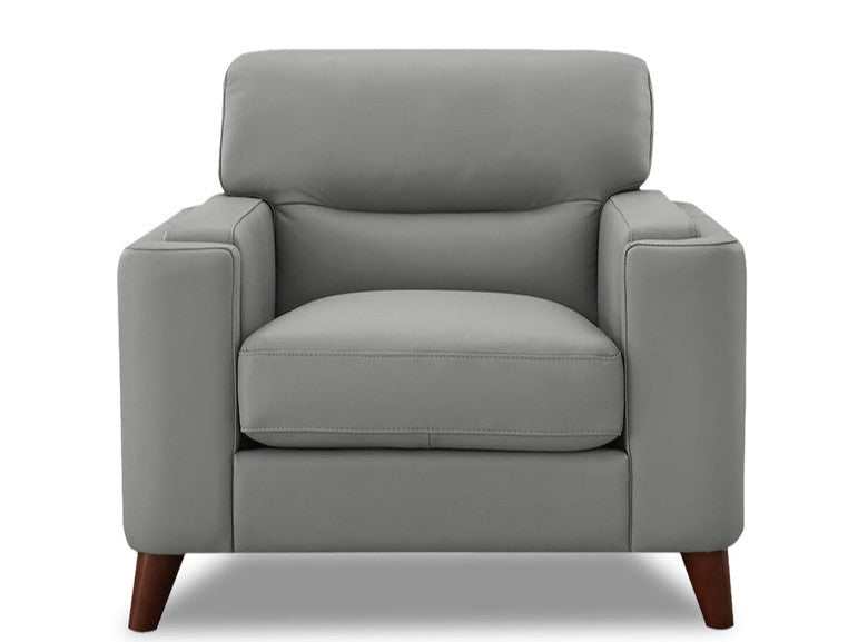 Miami Silver Gray Leather Chair - MJM Furniture