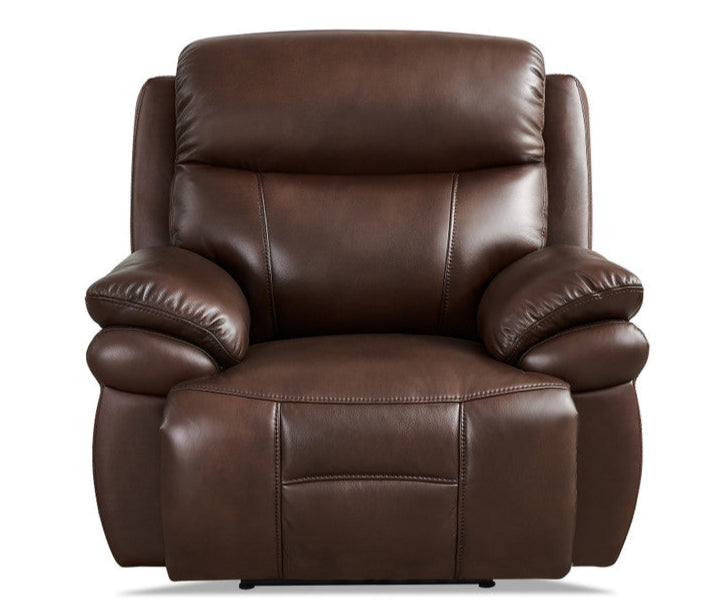 Summerlands Brown Leather Power Glider Reclining Chair - MJM Furniture