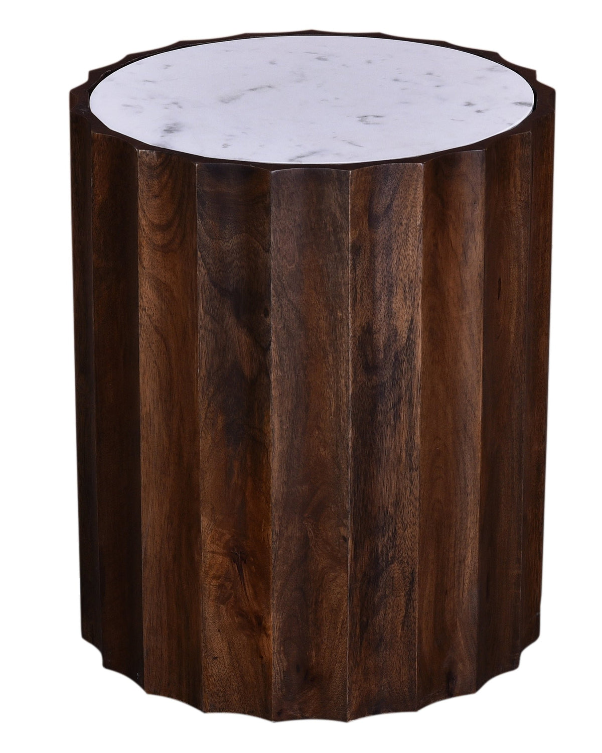 Turin Round Marble End Table - MJM Furniture