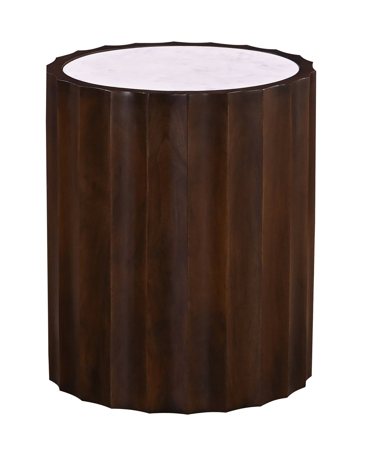 Turin Round Marble End Table - MJM Furniture