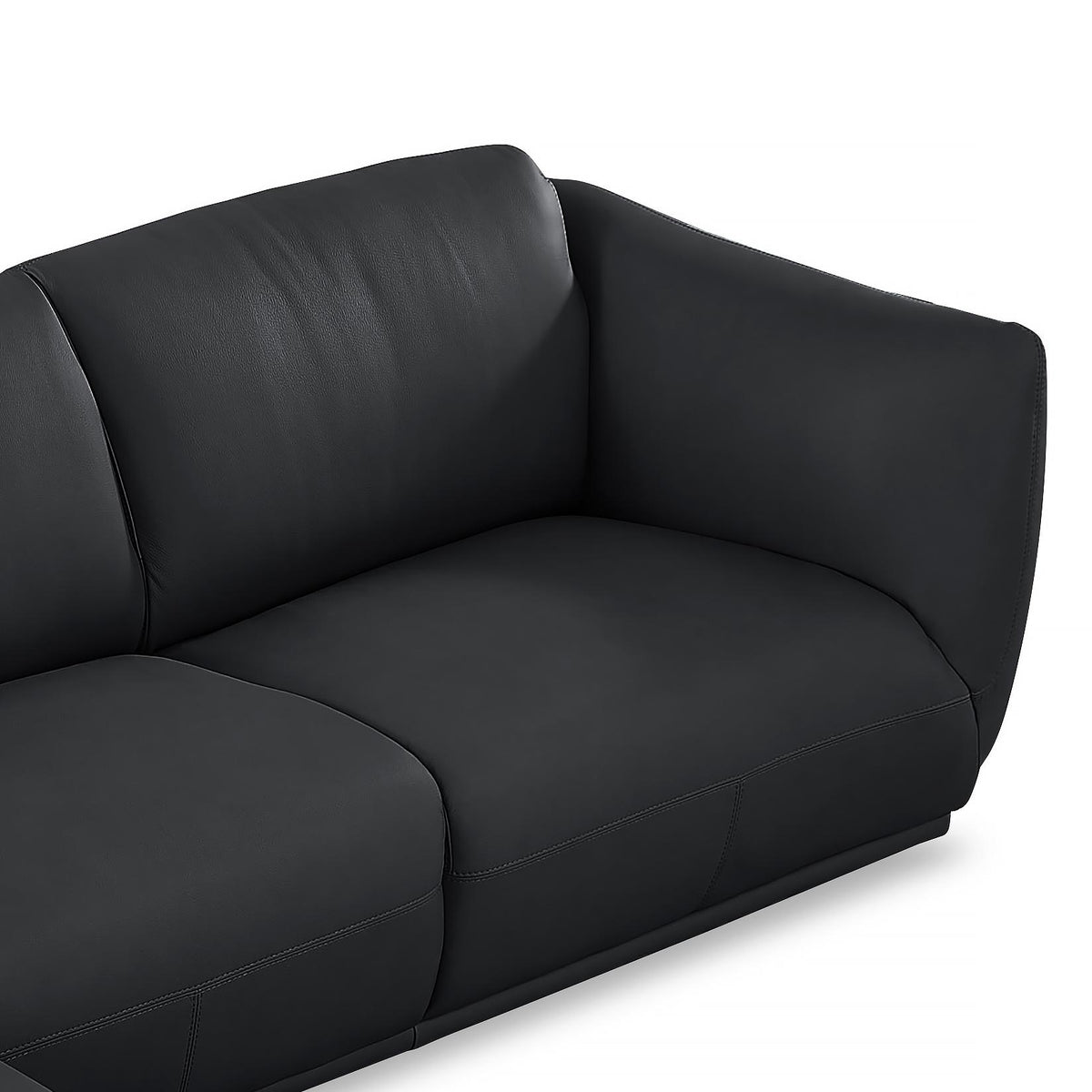 Moon Black Leather Loveseat - MJM Furniture