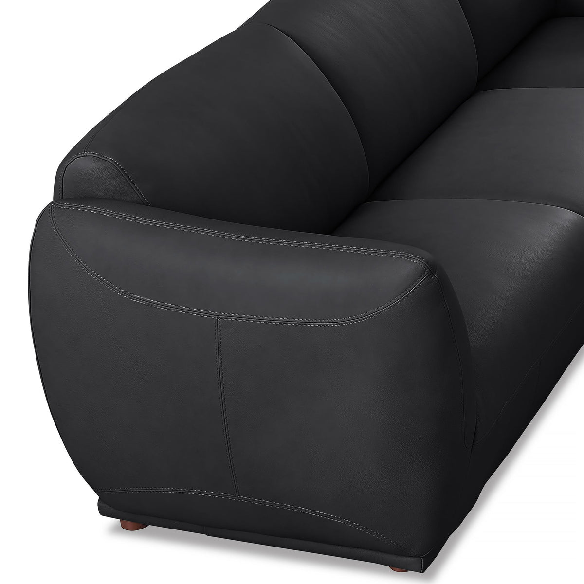 Moon Black Leather Loveseat - MJM Furniture