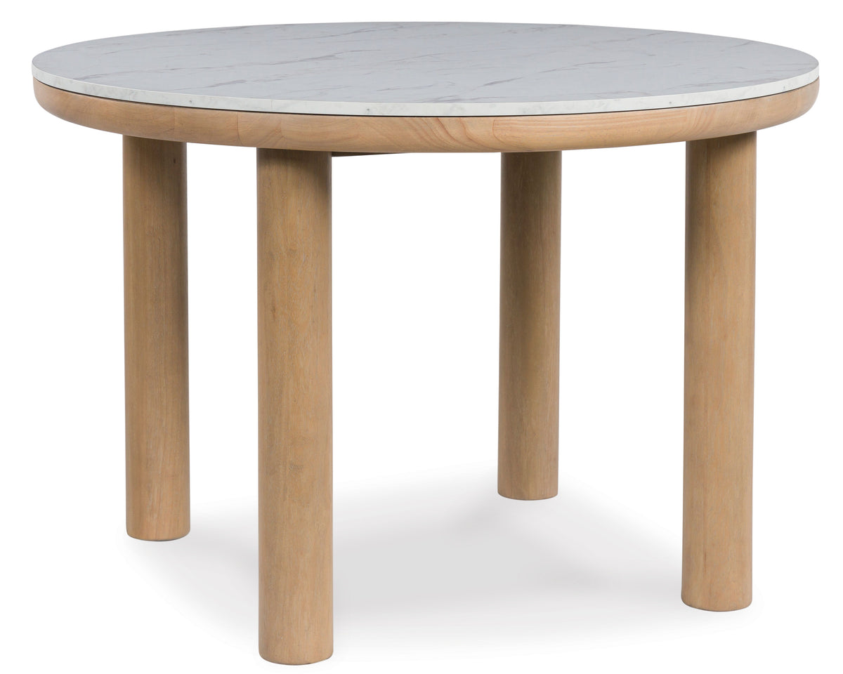 Xandrum Natural Round Dining Table - MJM Furniture