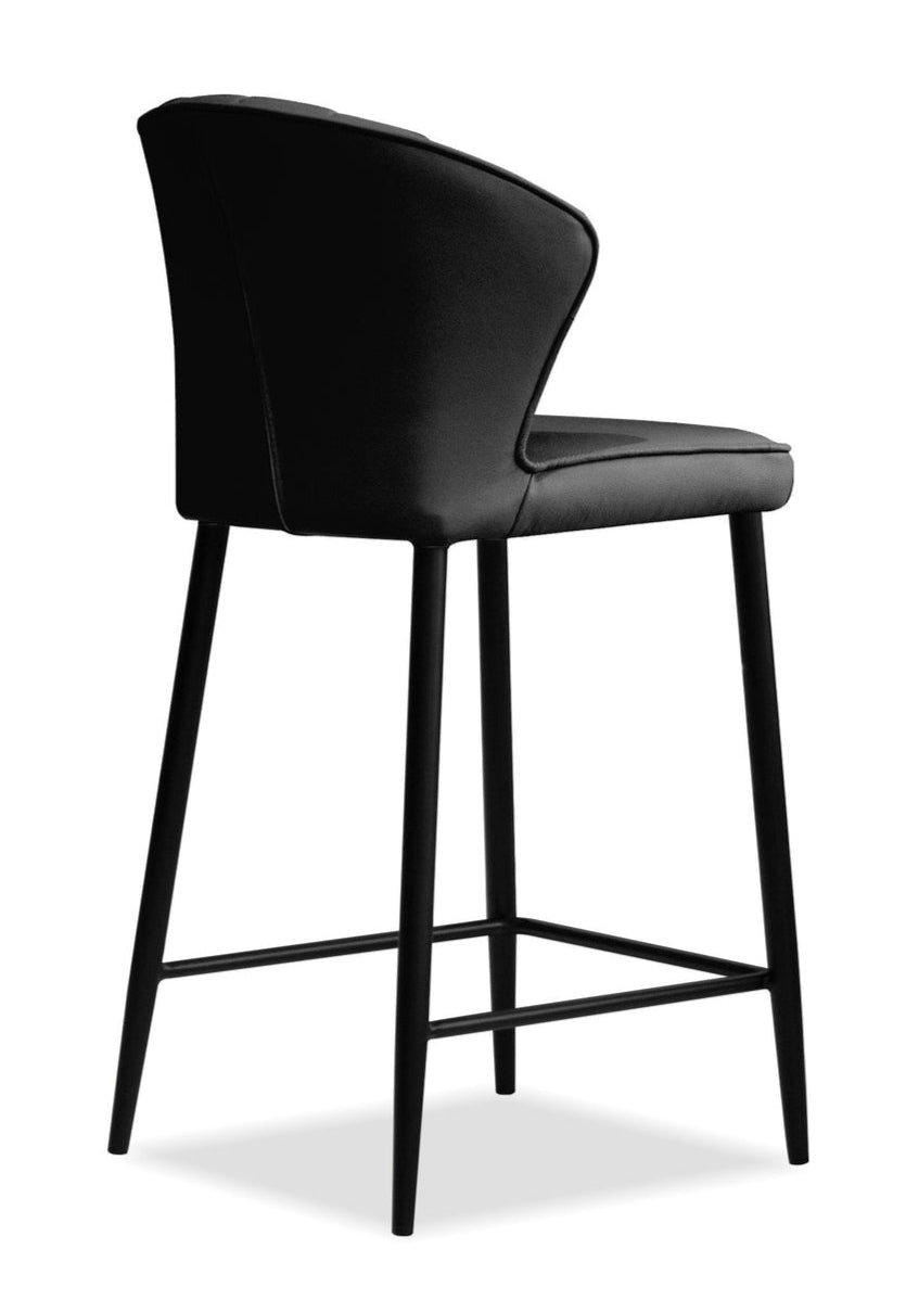 Ariel Black Leather Counter Stool - MJM Furniture