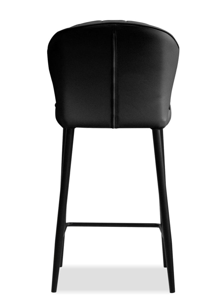 Ariel Black Leather Counter Stool - MJM Furniture