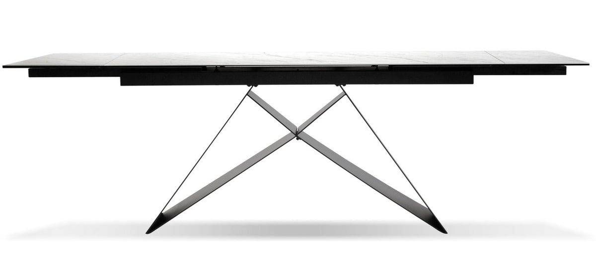 The W Carrera White Ceramic Extendable Dining Table