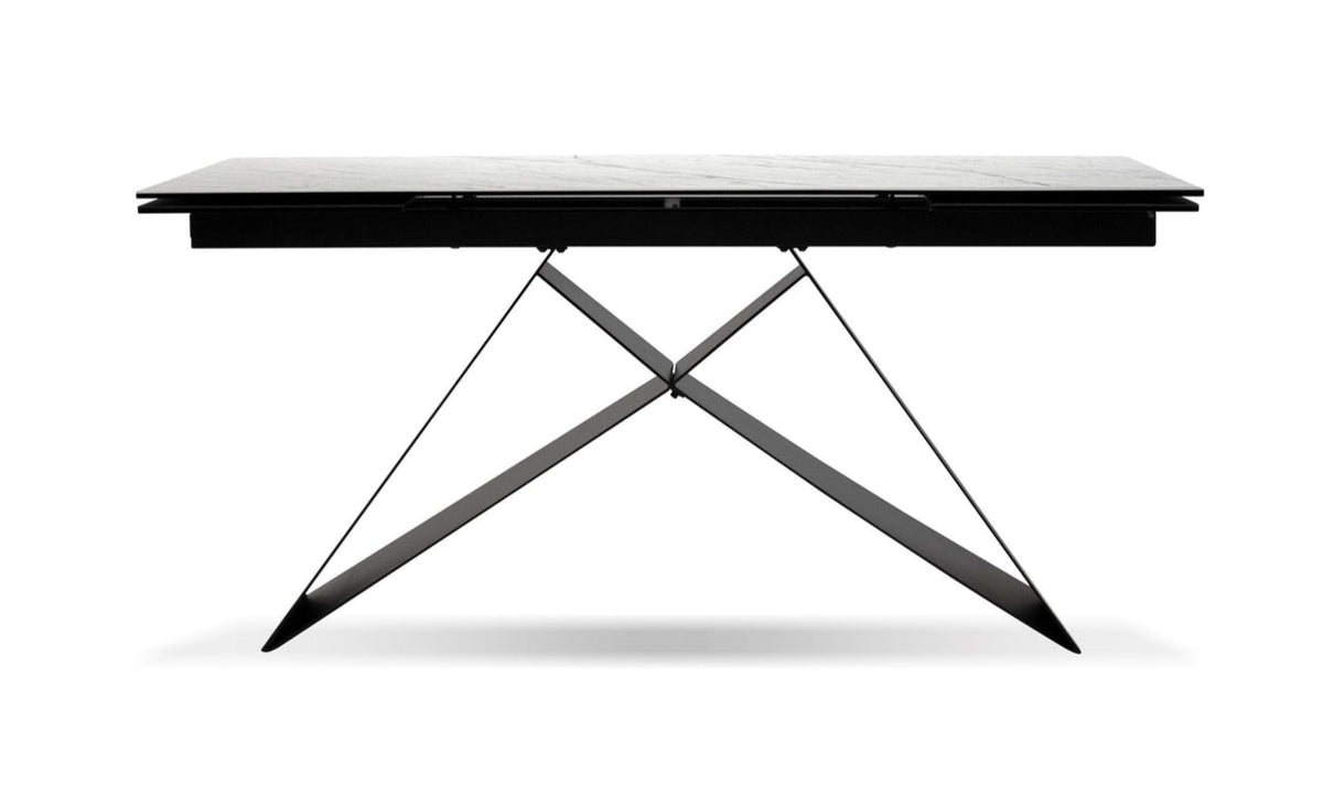 The W Carrera White Ceramic Extendable Dining Table