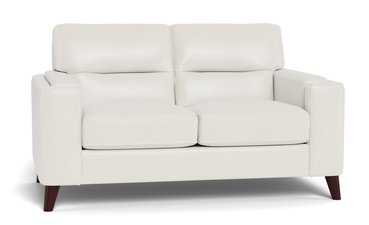 Miami Cream Leather 2 Loveseats &amp; 1 Chair - MJM Furniture