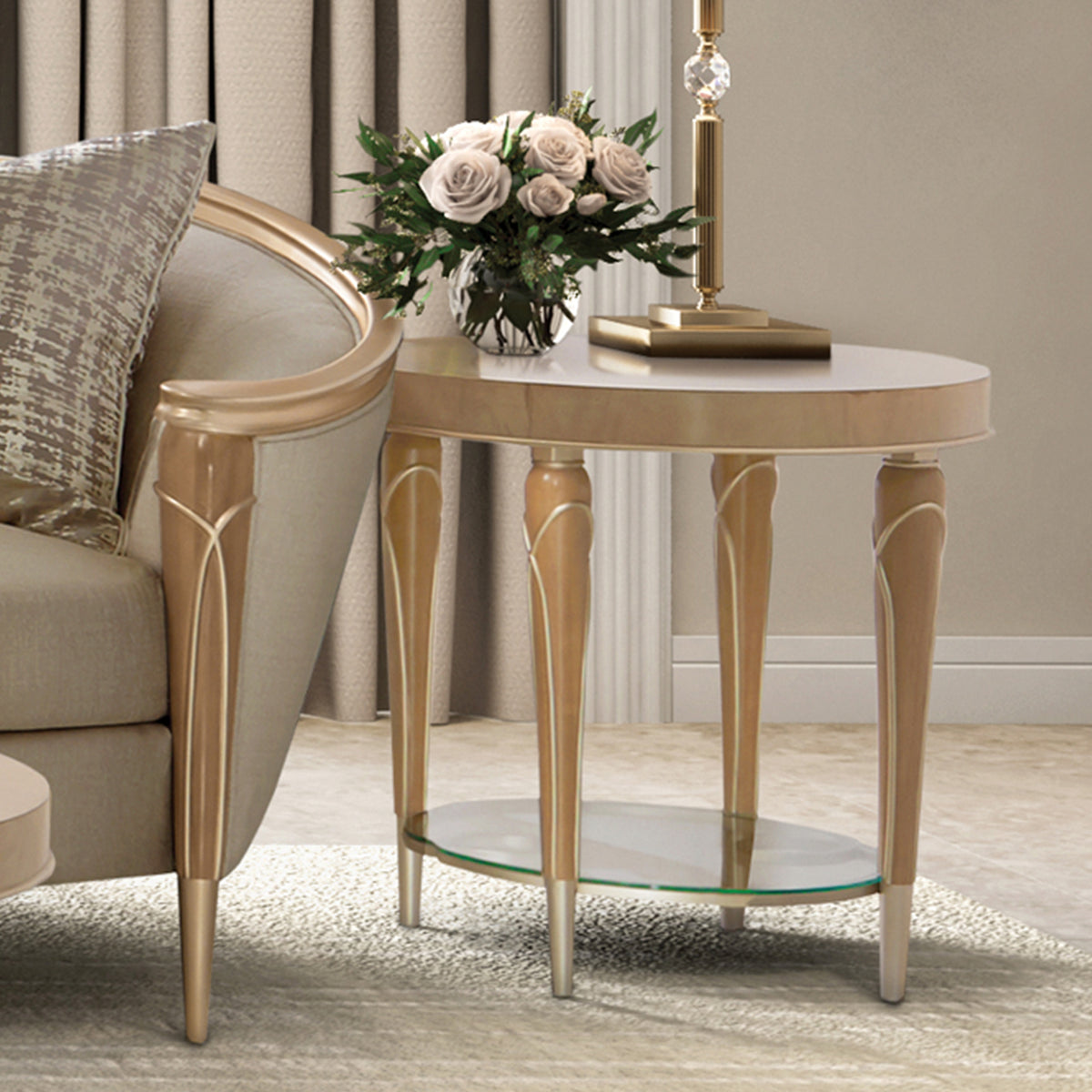 Villa Cherie Caramel End Table - MJM Furniture