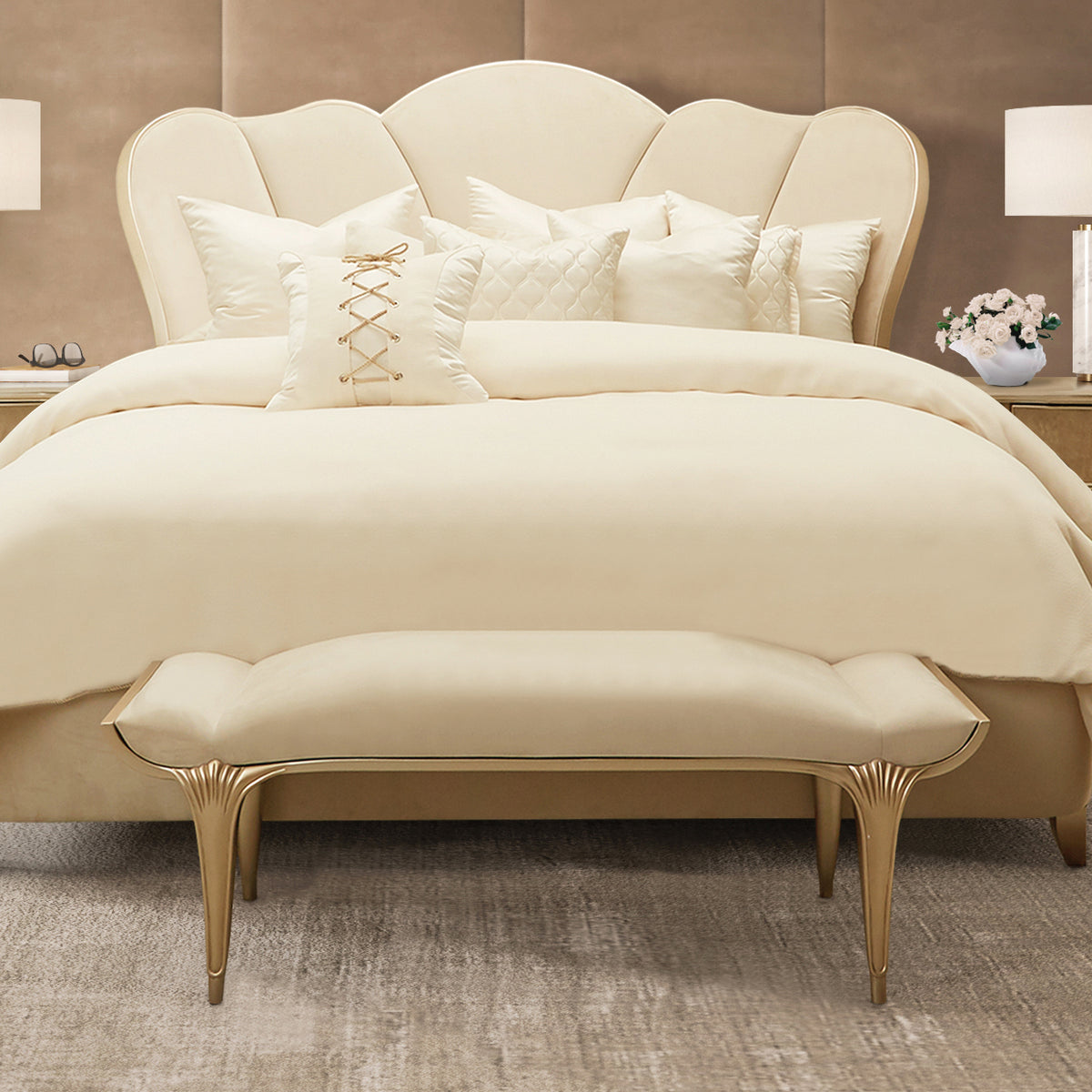 Villa Cherie Caramel Bed Bench - MJM Furniture