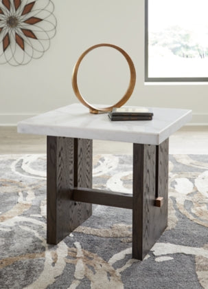 Burkhaus Marble End Table - MJM Furniture