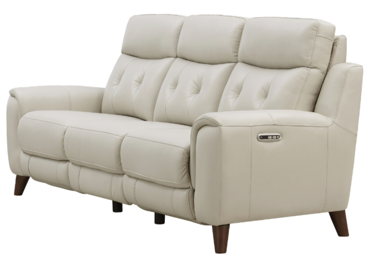 Paramount Vanilla Leather Power Reclining Sofa - MJM Furniture