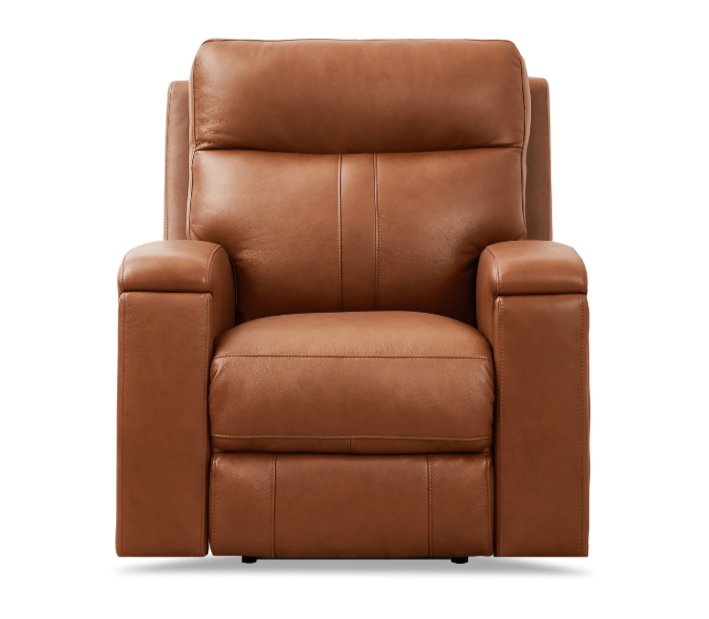 Venice Cognac Top Grain Leather Power Reclining Chair - MJM Furniture