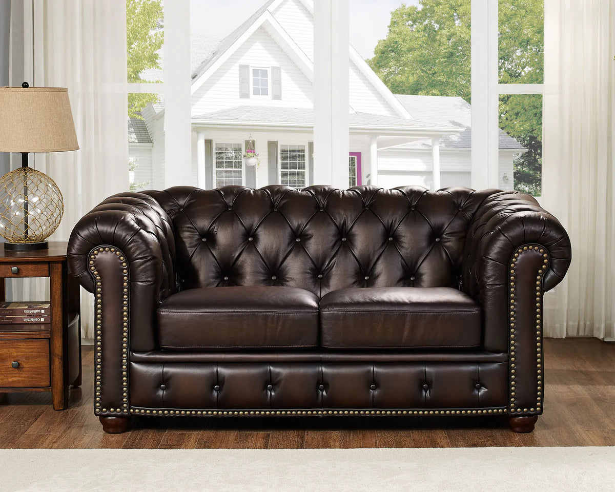 Albany Top Grain Leather Loveseat - MJM Furniture