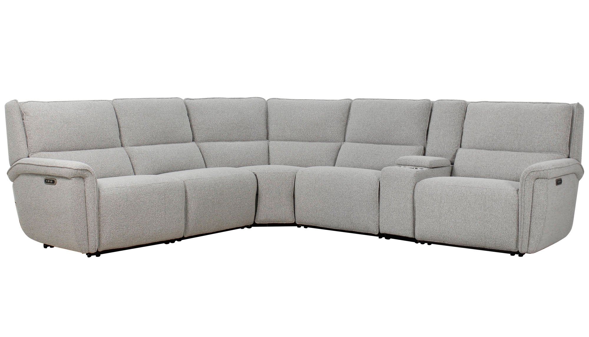 Breeze Boucle Gray 6 Piece Power Reclining Sectional - MJM Furniture