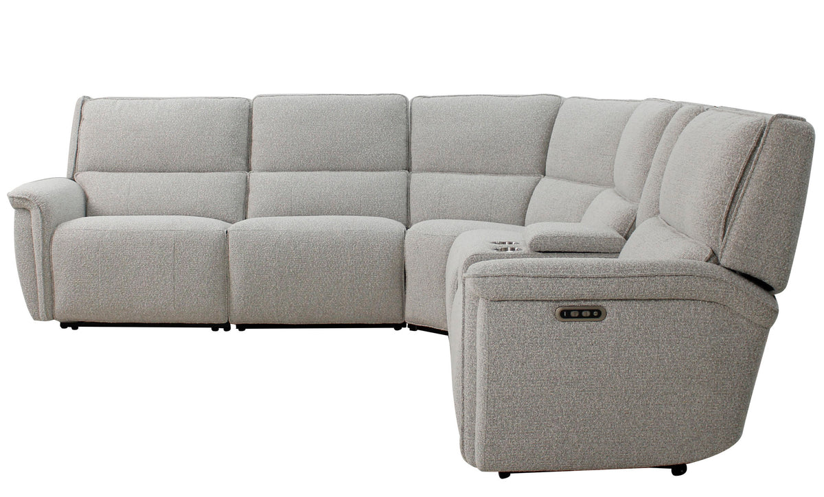 Breeze Boucle Gray 6 Piece Power Reclining Sectional - MJM Furniture