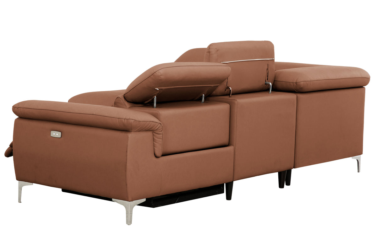 Wells Leather 3 Piece Power Reclining Sectional - MJM Furniture