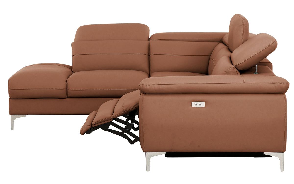 Wells Leather 3 Piece Power Reclining Sectional - MJM Furniture