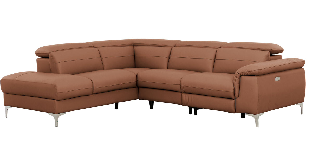 Wells Leather 3 Piece Power Reclining Sectional - MJM Furniture