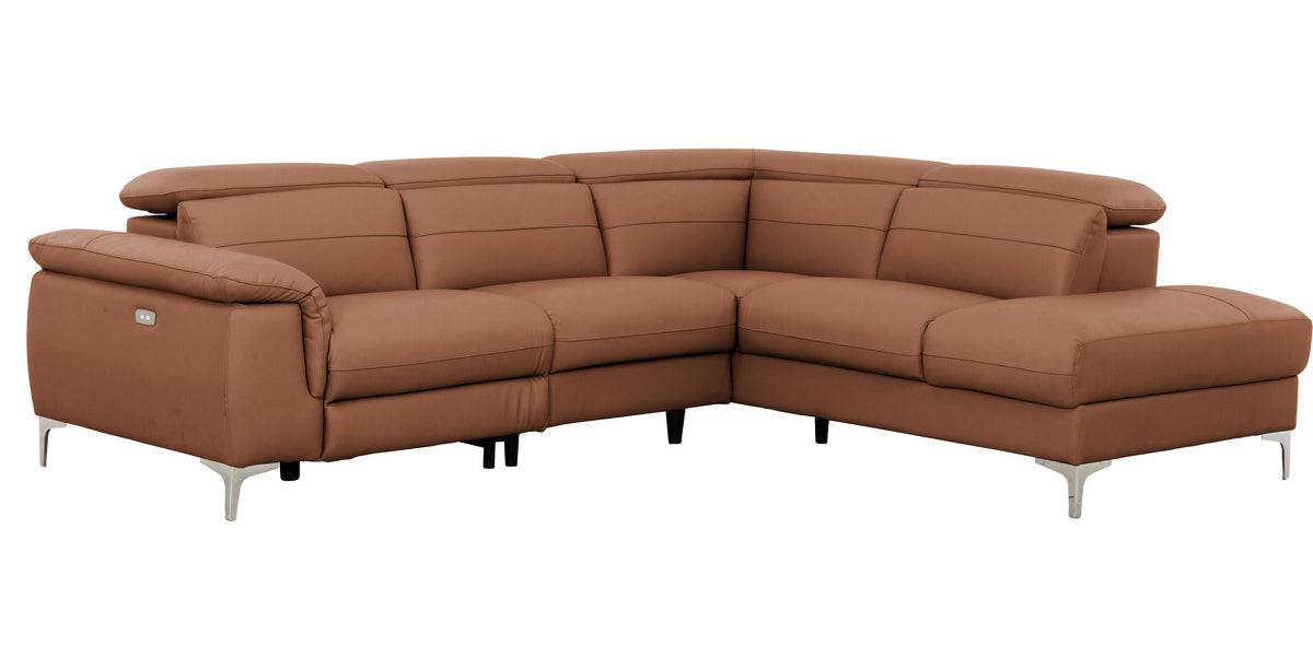 Wells Leather 3 Piece Power Reclining Sectional - MJM Furniture