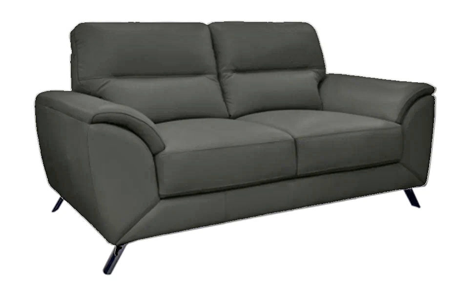 Celine Black Leather Loveseat - MJM Furniture