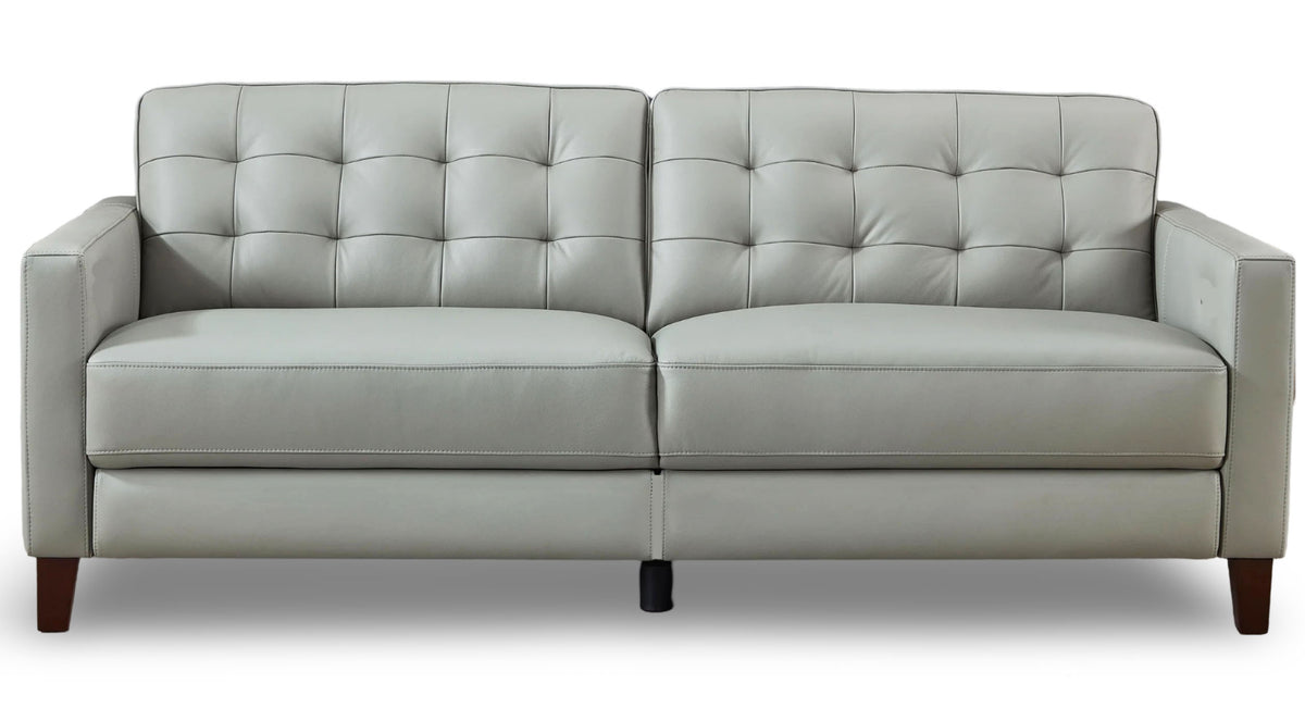 George Silver Top Grain Leather Sofa - MJM Furniture