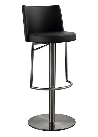 Gianna Titanium Black Adjustable Swivel Barstool - MJM Furniture