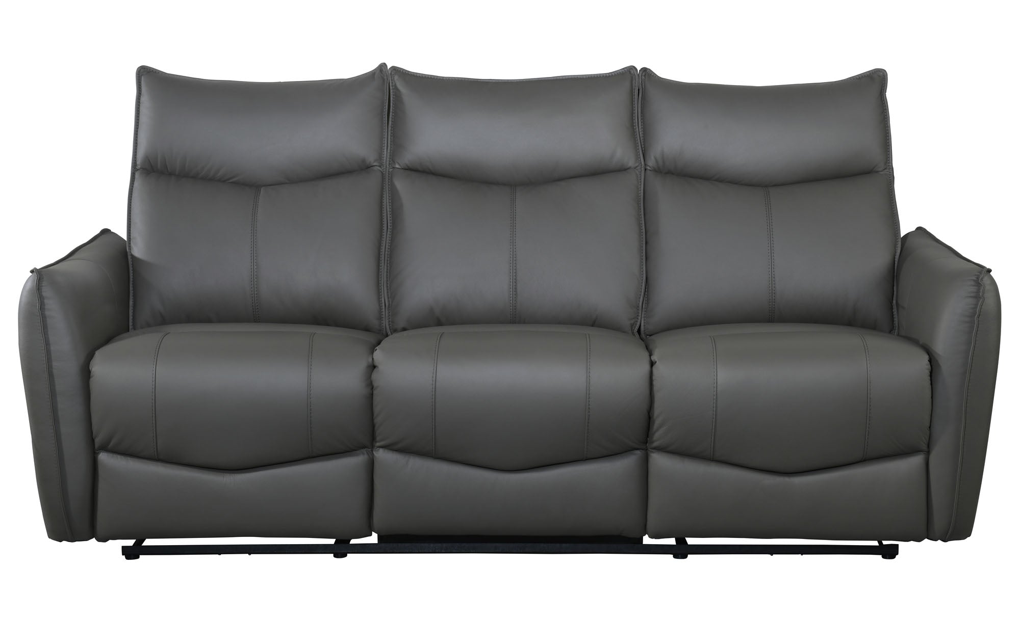 Olav Gray Leather Power Reclining Sofa - MJM Furniture