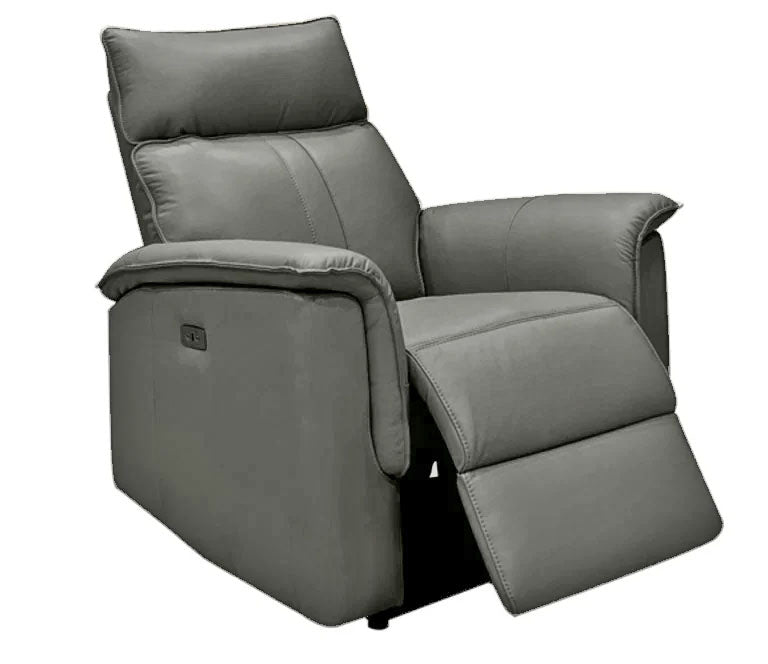 Leo Gray Leather Power Reclining Chair - MJM Furniture