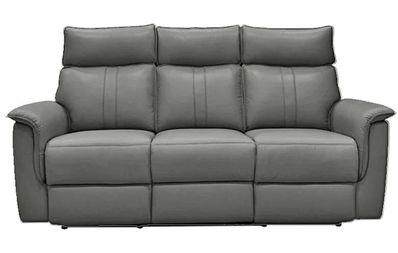 Leo Gray Leather Power Reclining Sofa - MJM Furniture