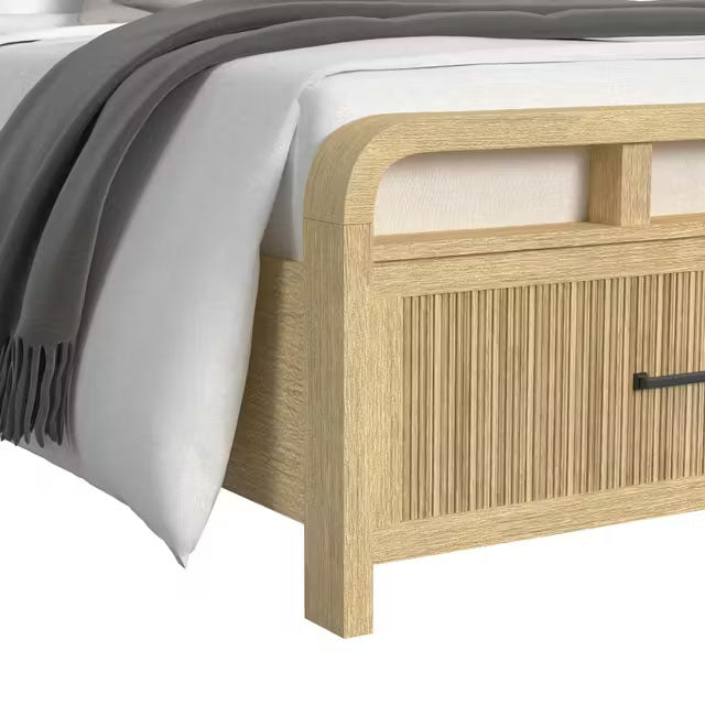 Lex Natural Storage Bed - MJM Furniture