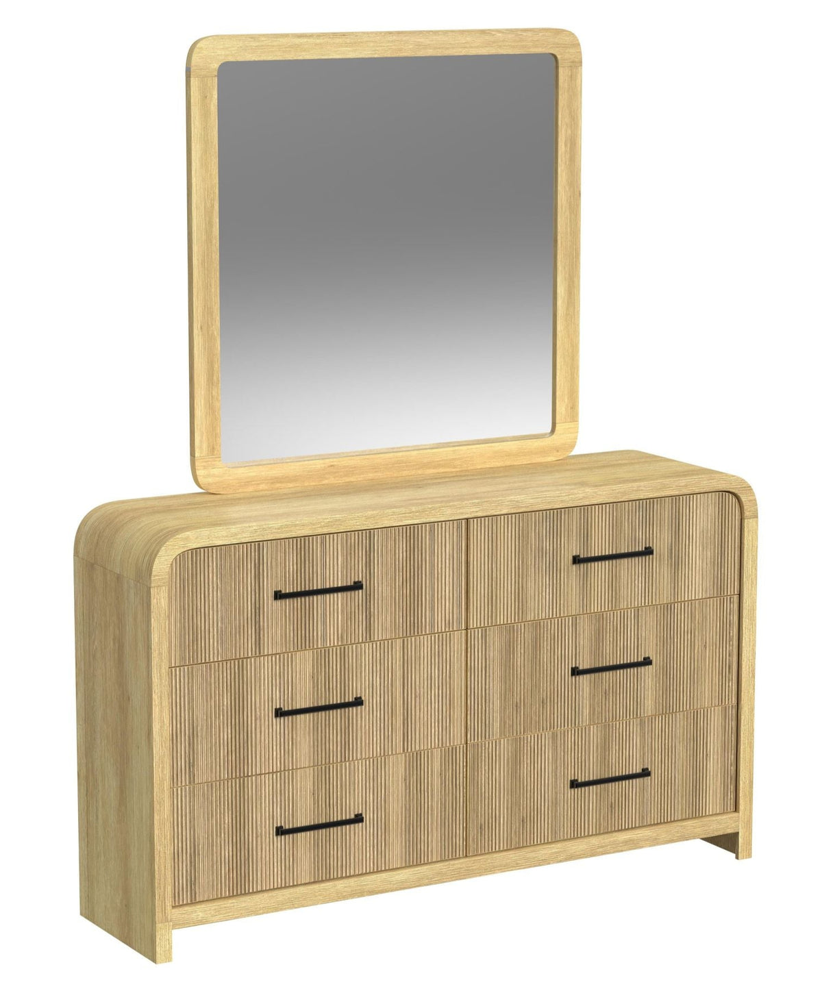 Lex Natural Dresser &amp; Mirror - MJM Furniture