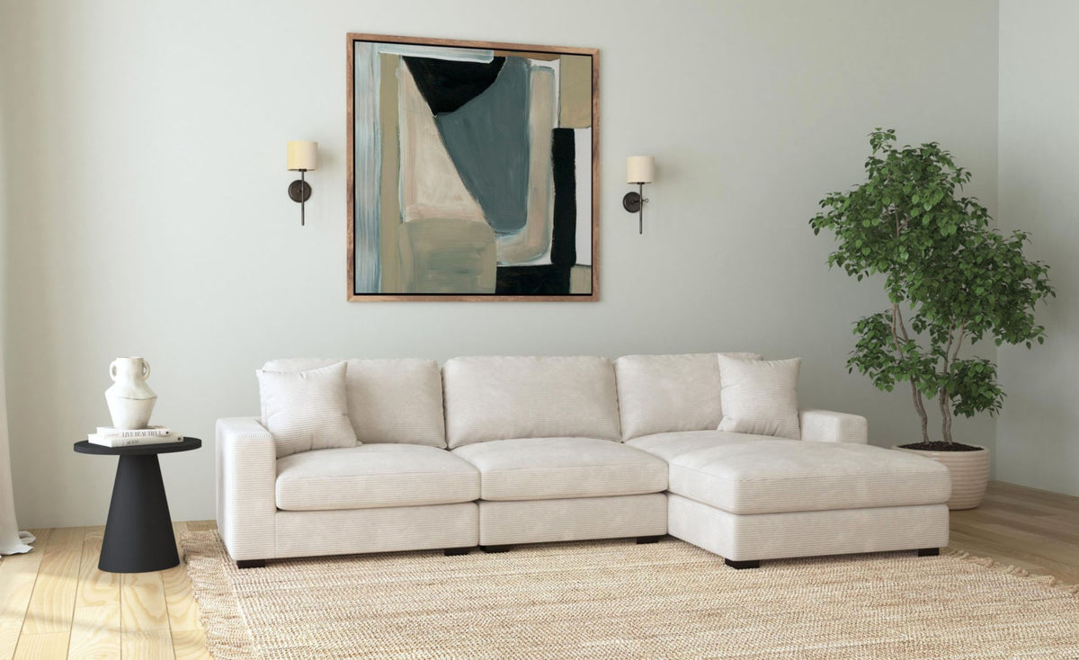 Lounge Beige Modular 3 Piece Sectional